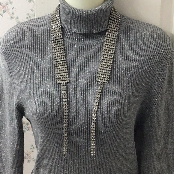 Starkles 80’s Vintage Sparkly Pronged RS Belt Set In Silver Toned Rhodium Metal. main image 14